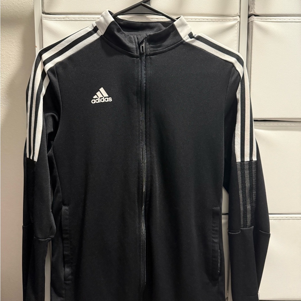 Adidas Men's Black and White Windbreaker